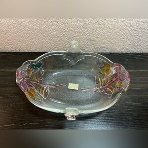 Mikasa Christmas Serving Or Candy Dish Holiday Bells Ribbon